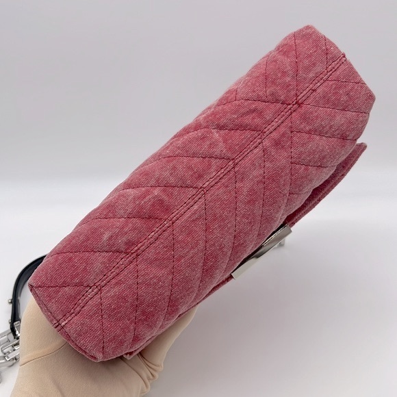 Isabel Marant NWT Merine Quilted Denim Shoulder  Crossbody Bag Pink - Picture 9 of 16